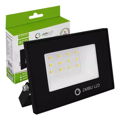 Foco LED Bivolt de 20 W 10 cm blanco cálido carcasa IP66 color