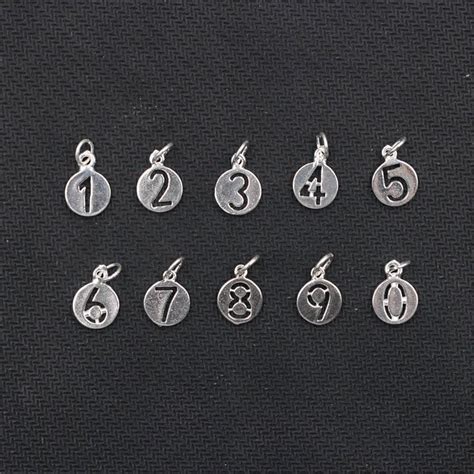 Sterling Silver Number Pendants 10x10x14mm 925 Silver Etsy