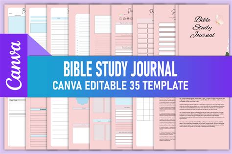 Editable Bible Study Journal Canva KDP Graphic By Rahimaartwork077