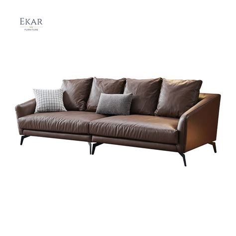 Modern Ekar Furniture L Shaped Corner Upholstered Leather Sofa