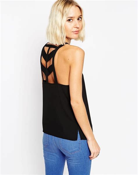 Image 1 Of Asos High Neck Cami Top With Strappy Back Detail Cami Tops