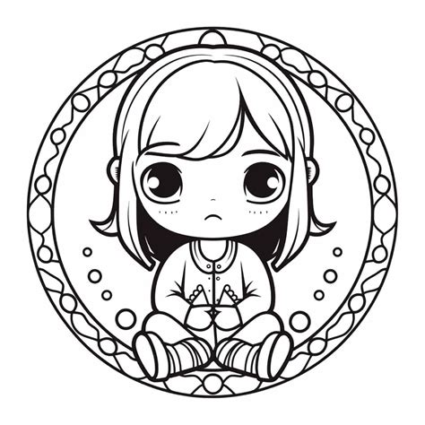 Sad Girl Emotions Coloring Page