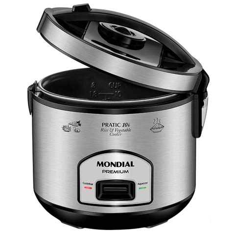 Panela Elétrica De Arroz Mondial Pratic 10i 220v Inox Pe 42 10x