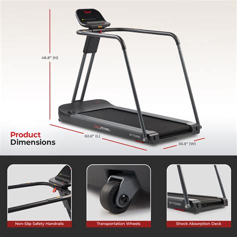 Smart Motorized Treadmill with Handrails | Sunny Health & Fitness ...