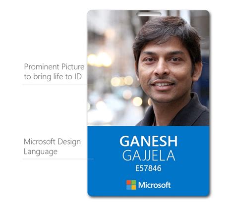 MICROSOFT ID CARD DESIGNED IN MICROSOFT DESIGN LANGUAGE