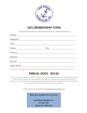 Fillable Online Membership Application Template 2021 Docx Fax Email