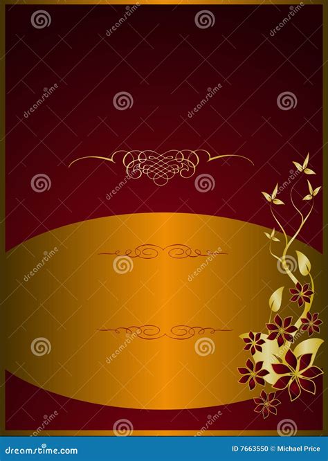 Red and Gold Floral Background Stock Vector - Illustration of branches ...