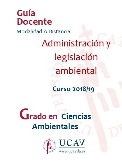 Guía Docente Modalidad A Distancia Administración y legislación