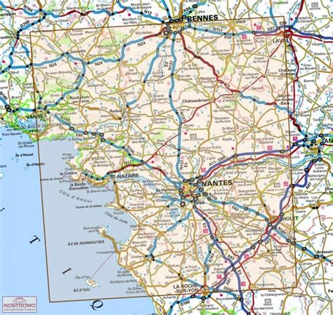 D44 Loire Atlantique Carte Routière Ign Nostromoweb