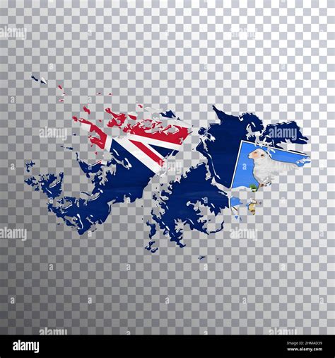 Bandera Y Mapa De Las Islas Malvinas Fondo Transparente Camino De