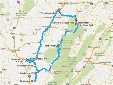 West Virginia Hiking Trails Map