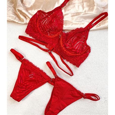 Conjunto Lingerie Sexy Renda Luxo Gringa Dia dos Namorados Noiva Chá de