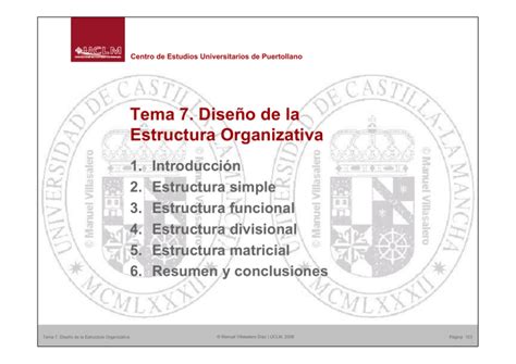 Tema 7 Diseño de la Estructura Organizativa