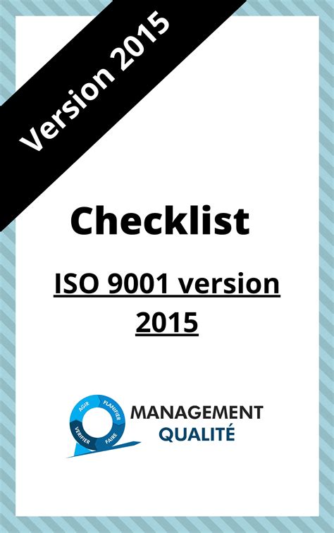 Checklist Iso 9001 Version 2015 Management De La Qualité