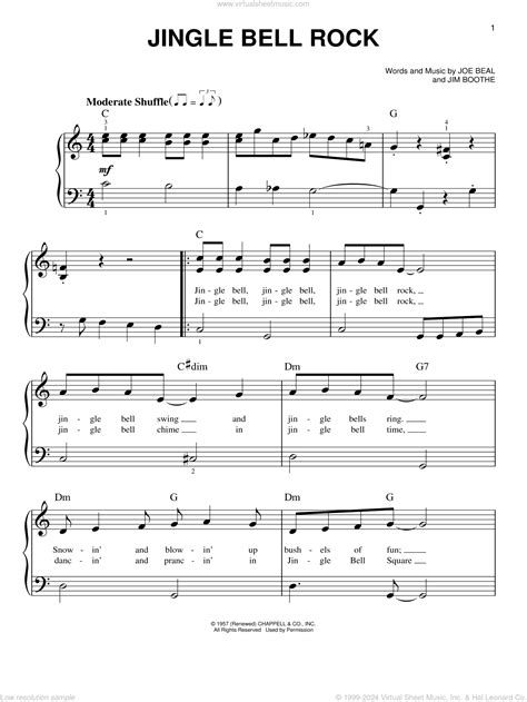 Jingle Bell Rock Beginner Sheet Music For Piano Solo Pdf