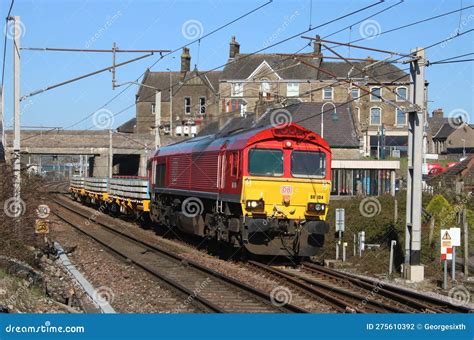 Class 66 Loco On West Coast Main Line Carnforth Editorial Photography Image Of Overhead