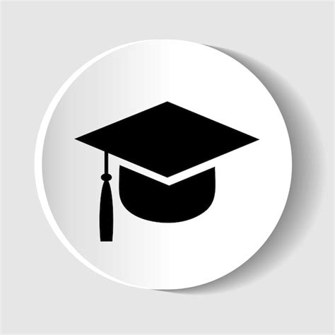 Símbolo de icono de gorra de graduación ilustración de vector plano