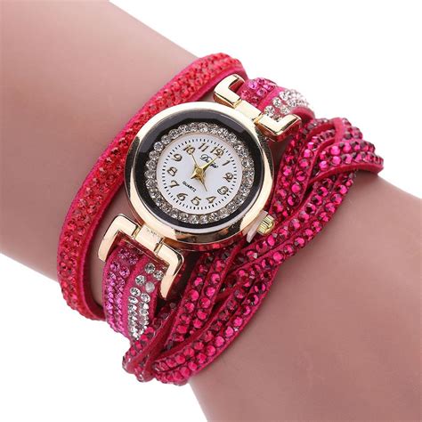 Mulheres De Luxo Cristal Mulheres Bracelete De Ouro De Quartzo Relgio