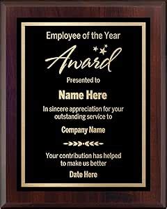 Amazon Employee Of The Year Plaques Personalized Award With