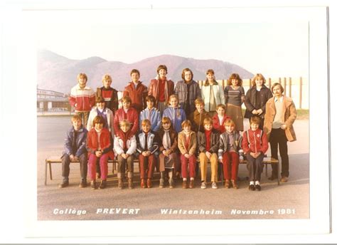 Photo De Classe 6ème De 1981 Collège Jacques Prévert Copains Davant