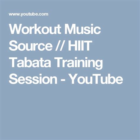 Workout Music Source Hiit Tabata Training Session Youtube