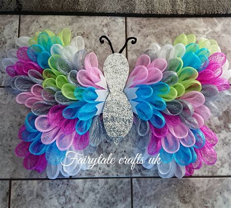 Butterfly Wreath Deco Mesh Wreath Wall Hanger Wall Decor Etsy