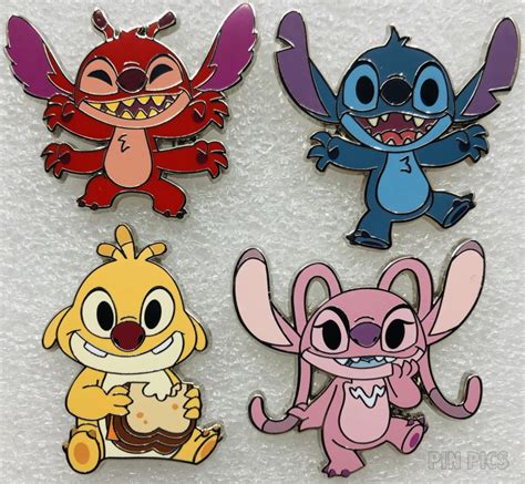 Leroy Stitch Reuben And Angel Pin Trading Starter Set Lilo And