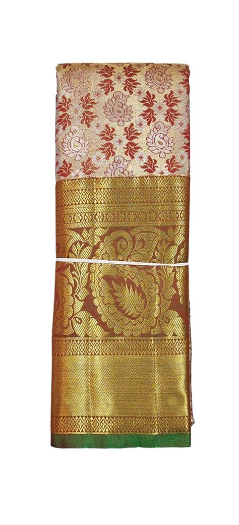 Buy Vfcollections Women S Kanchipuram Silk Pure Pattu Sarees Copper