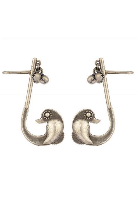 Buy Silver Look Alike Earrings Online Jtu Utsav Fashion