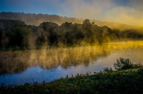 Misty River At Dawn Stock Photo Image Of Morning Dawn 107172546