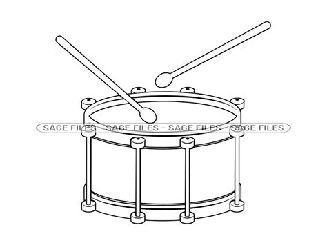 Snare Drum Outline 2 SVG Drum Svg Snare Drum Clipart Snare Drum