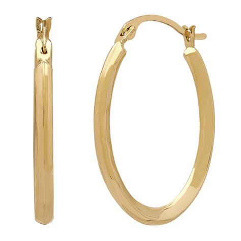 Womens 10k Yellow Gold Hoop Earrings