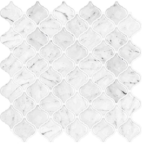 Carrara Arabesque Peel Stick Tile Tai Decor