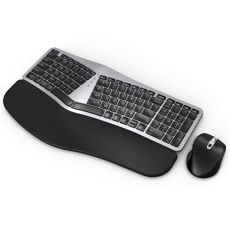 Mk960 Ergo Wireless Keyboard Mouse Combo Bluetooth 2 4g Split Design Keyboard With Palm Rest And