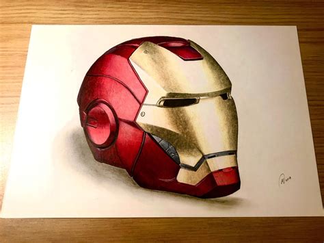 Iron Man Helmet Drawing by MikeyC93 on DeviantArt