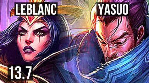 Leblanc Vs Yasuo Mid M Mastery Games Dominating