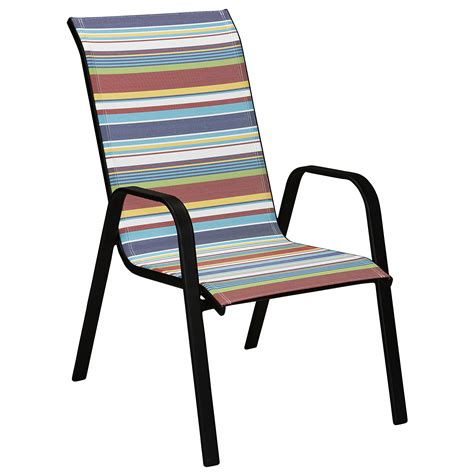 Essential Garden Bartlett Assorted Stack Chair Striped Outdoor