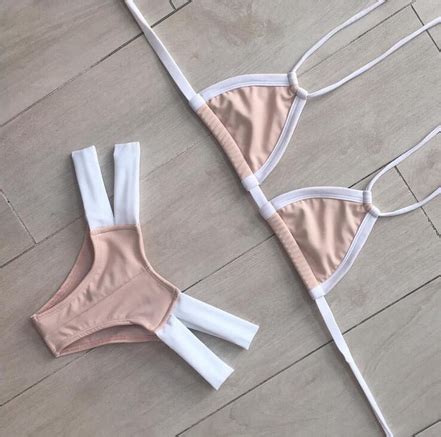Fashion Naked Two Straps Two Piece Bikinis Swimwear Bathsuit On Luulla