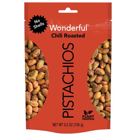 Wonderful Chili Roasted No Shell Pistachios Oz Resealable Pouch