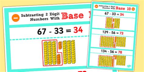 Place Value Subtraction Poster Maths Resources Twinkl Worksheets