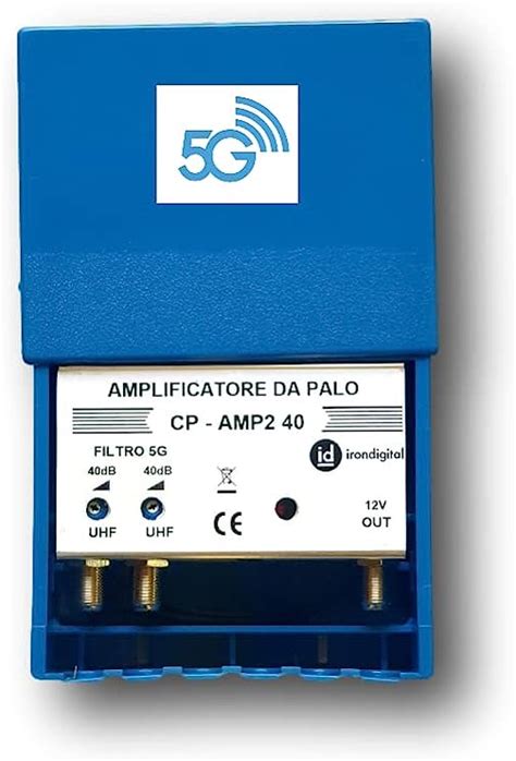 AMPLIFICATORE DA PALO ANTENNA TV 40 DB LTE 2 INGRESSI 1 USCITA FILTRO