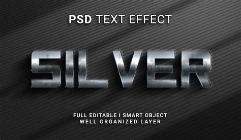 Efecto De Texto De Estilo D Plateado Archivo Psd Premium