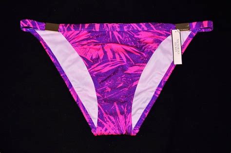 Victoria S Secret Purple Pink Banded Cheeky Bikini Bottom Medium M New