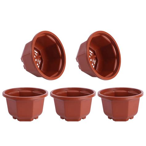 5 Pcs Octagonal Plastic Flower Pot Orchid Indoor Plant Rack Hanging