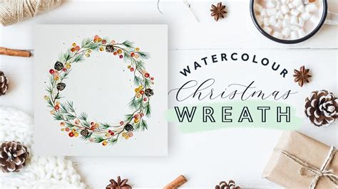 Watercolour Christmas Wreath Winter Wreath Painting YouTube