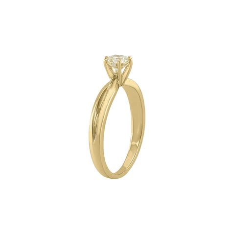 Anillo Solitario En Oro Amarillo De 0 38 Ct