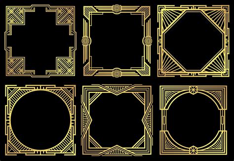 Art Deco Nouveau Border Frames In S Style Vector Set By Microvector