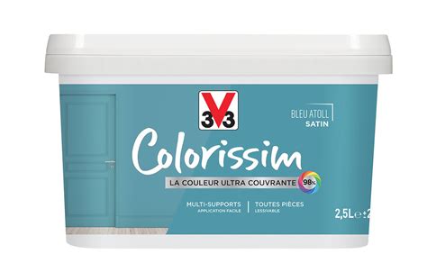 Peinture Colorissim Bleu atoll Satin 2 5L Bricomarché