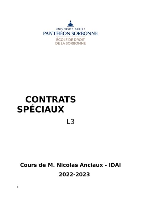 IDAI 2022 2023 Fascicule contrats spe Ì ciaux CONTRATS SP䔃ĀCIAUX L