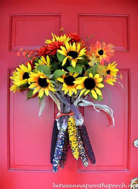 A Fall Door Arrangement You Can Make In 5 Minutes Or Less Fall Door Decorations Diy Fall